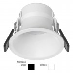 Foco empotrar LED fijo Redondo Ø80mm KONIC 8W 100º UGR19 IP54, Blanco ó Negro